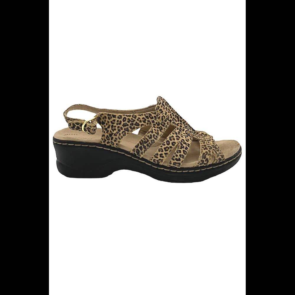 Clarks Collection Leather Sandals Lexi Marigold Cheetah - Wide Width NLA